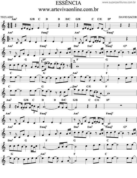 Partitura da música Essência