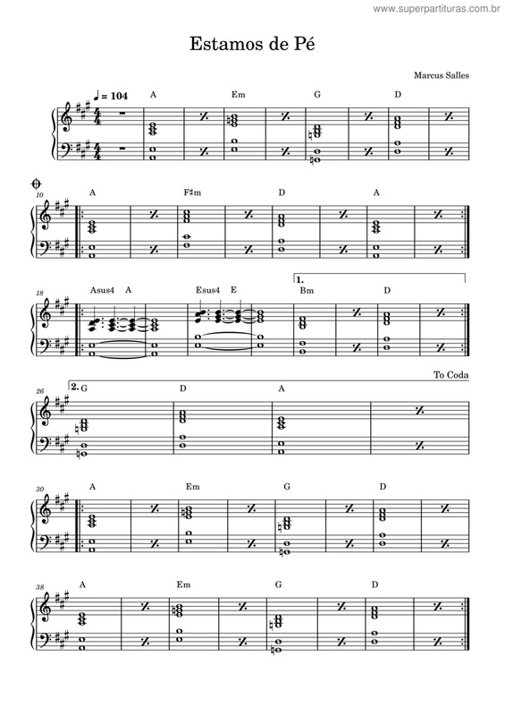 Partitura da música Estamos De Pé v.9