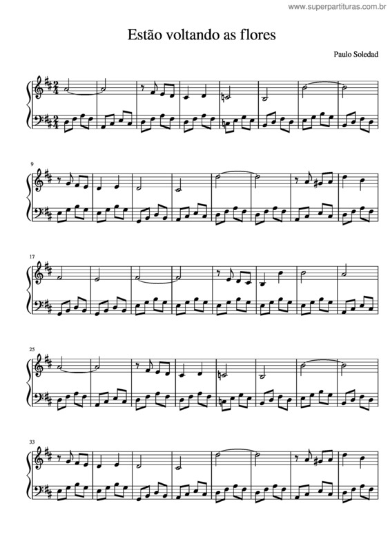 Partitura da música Estão Voltando As Flores v.4