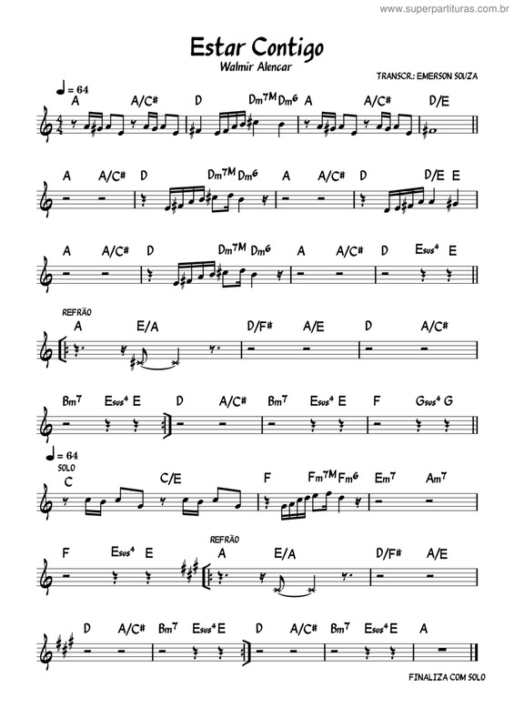 Partitura da música Estar Contigo v.2