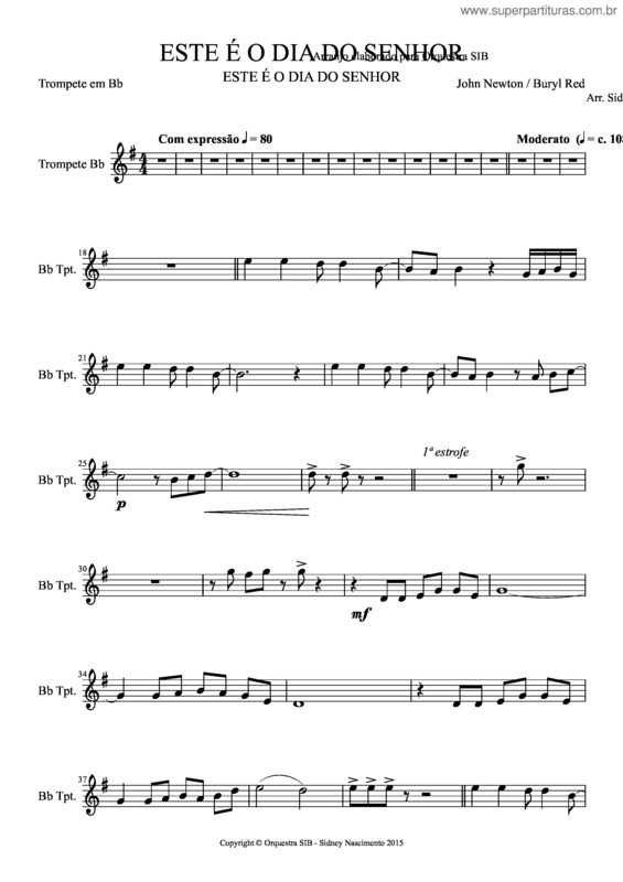 Partitura da música Este É O Dia Do Senhor v.3