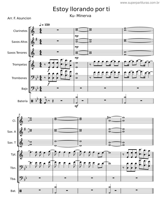 Partitura da música Estoy Llorando Por Ti