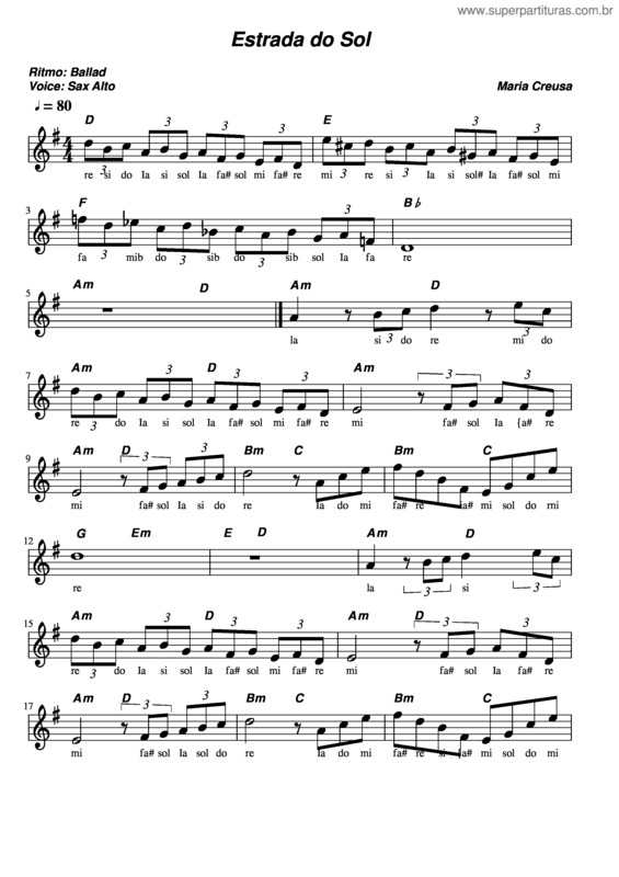 Partitura da música Estrada Do Sol v.9