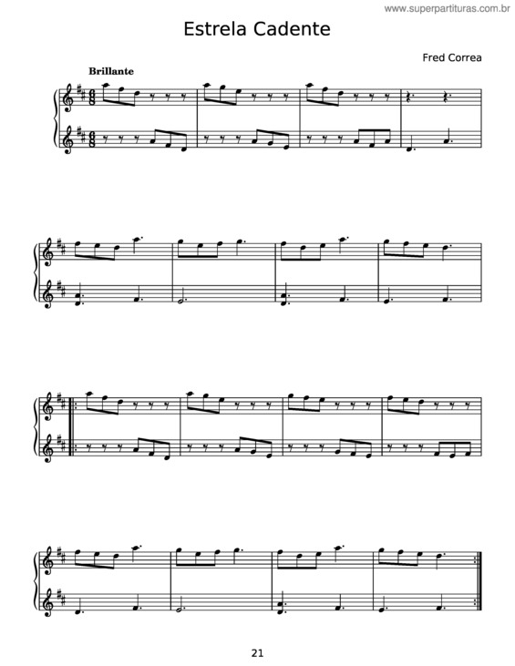 Partitura da música Estrela Cadente v.2