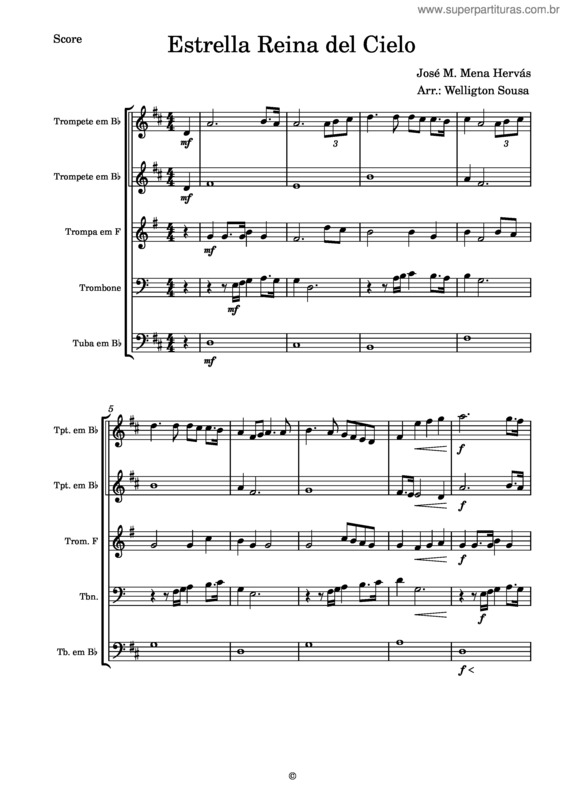 Partitura da música Estrella Reina Del Cielo