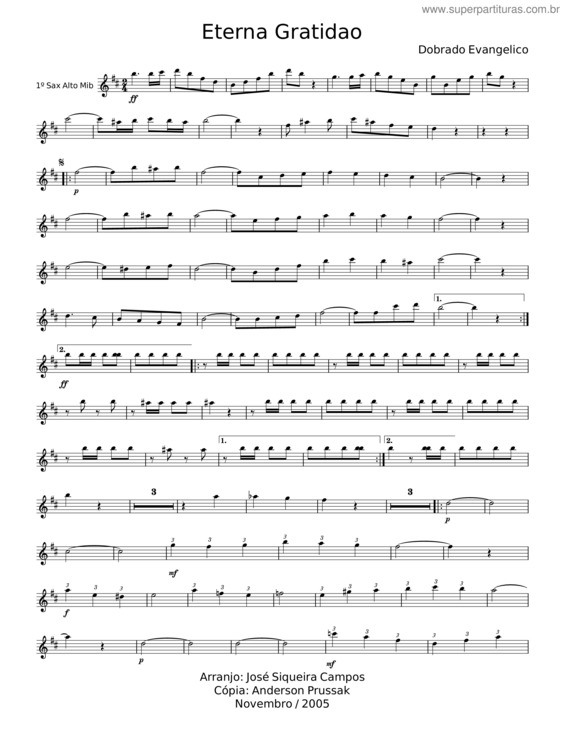 Partitura da música Eterna Gratidão v.4