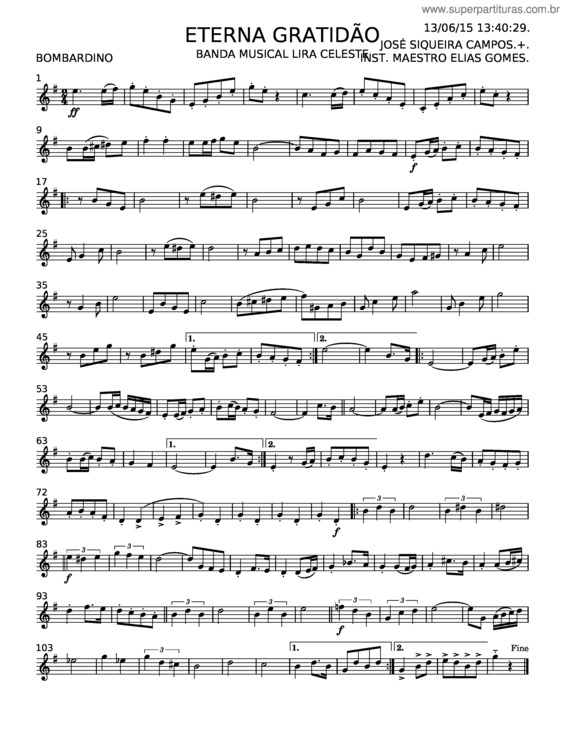 Partitura da música Eterna Gratidão v.5