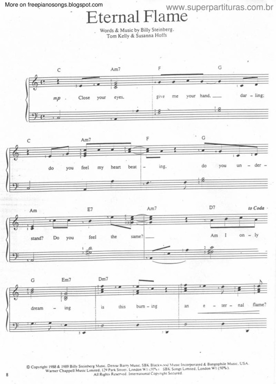 Partitura da música Eternal Flame v.6