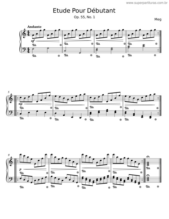 Partitura da música Etude Pour Débutant