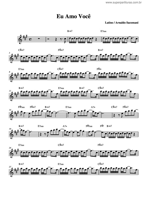 Partitura da música Eu Amo Você v.5