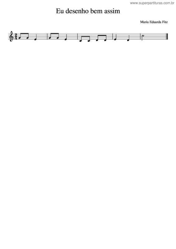 Partitura da música Eu Desenho Bem Assim