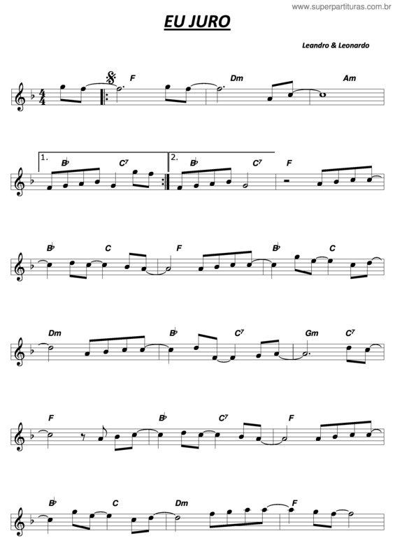 Partitura da música Eu Juro v.7