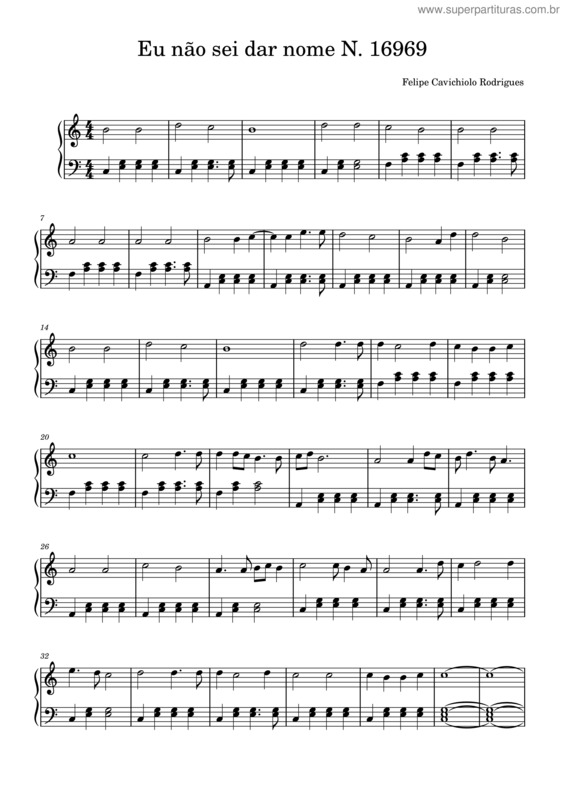 Partitura da música Eu Não Sei Dar Nome N. 16969