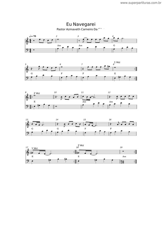 Partitura da música Eu Navegarei v.6