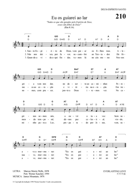 Partitura da música Eu Os Guiarei Ao Lar