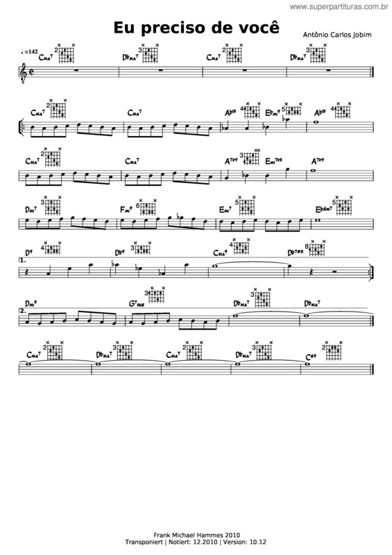 Partitura da música Eu Preciso De Você v.2