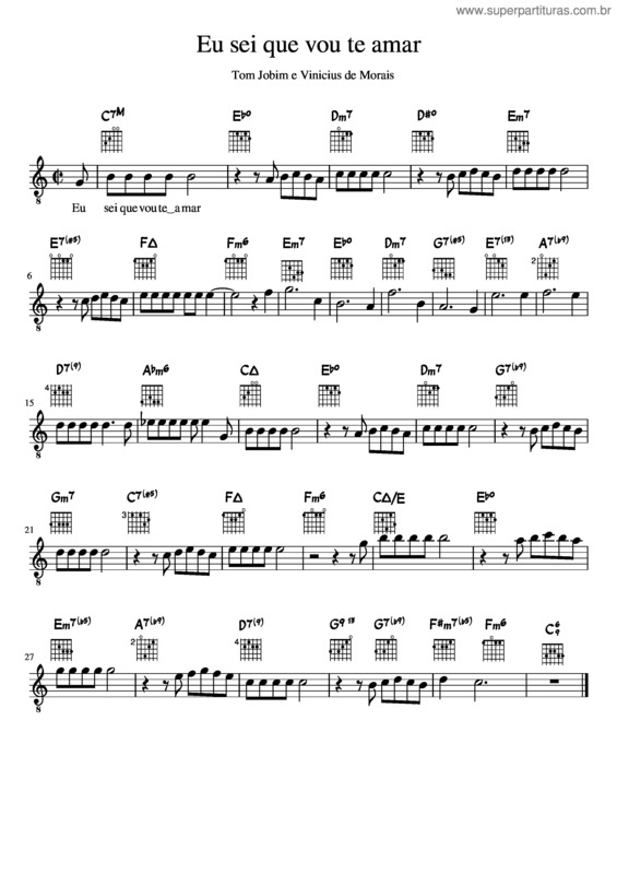 Partitura da música Eu Sei Que Vou Te Amar v.43