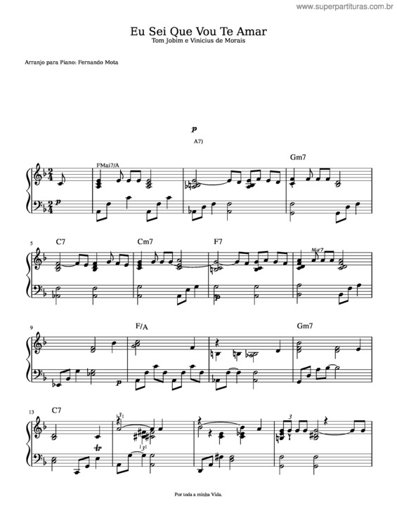 Partitura da música Eu Sei Que Vou Te Amar v.46