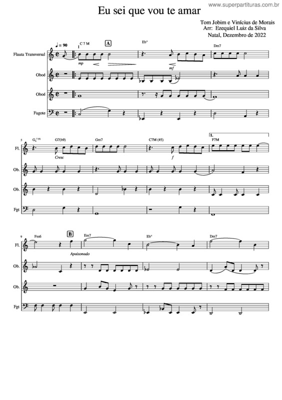 Partitura da música Eu Sei Que Vou Te Amar v.52