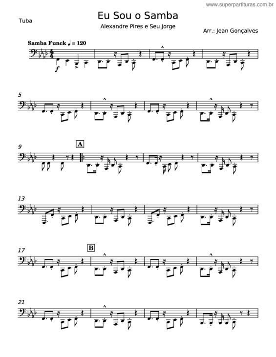 Partitura da música Eu Sou O Samba v.5