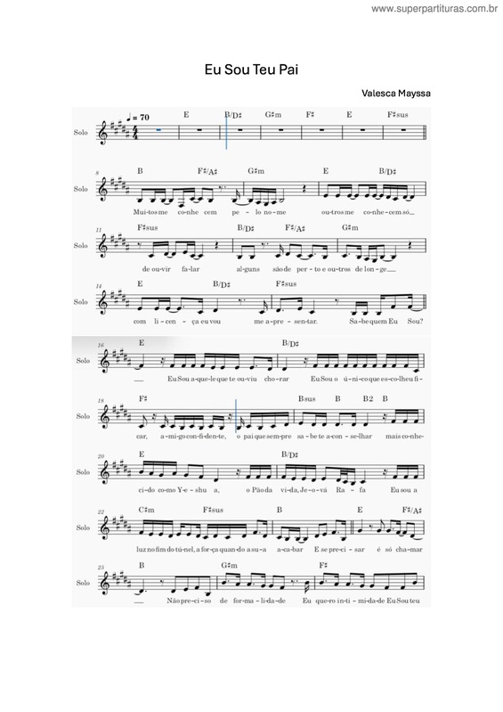 Partitura da música Eu Sou Teu Pai v.3