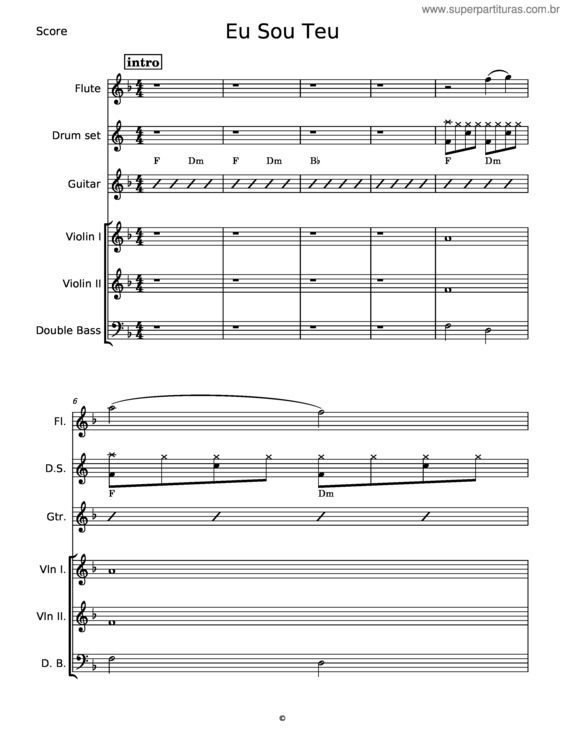 Partitura da música Eu Sou Teu v.5