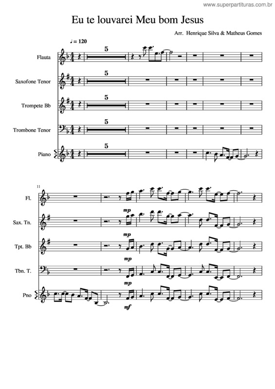 Partitura da música Eu Te Louvarei Meu Bom Jesus