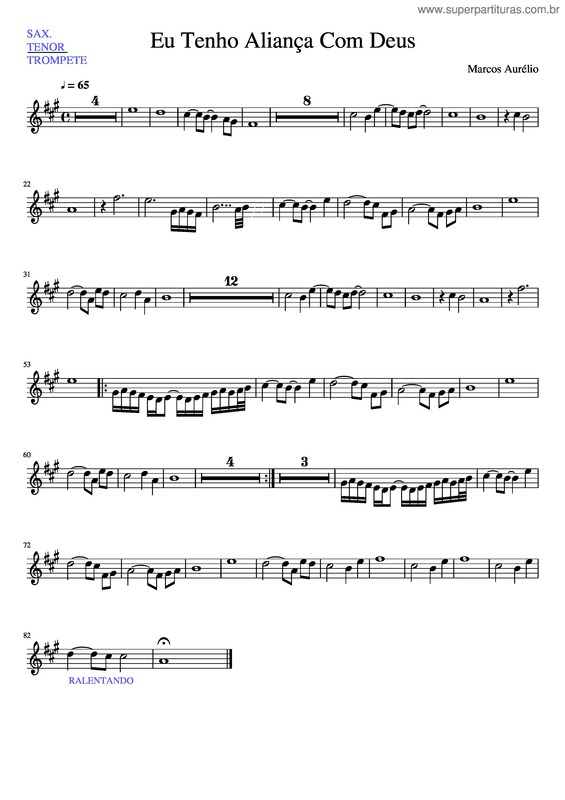 Partitura da música Eu Tenho Aliança Com Deus