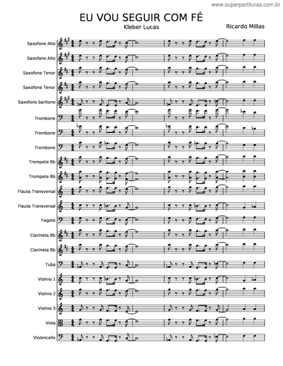 Partitura da música Eu Vou Seguir Com Fé v.2