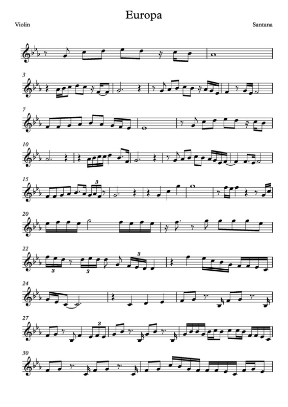 Partitura da música Europa v.10