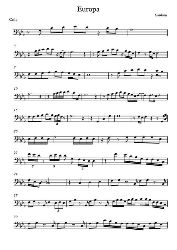 Partitura da música Europa v.2