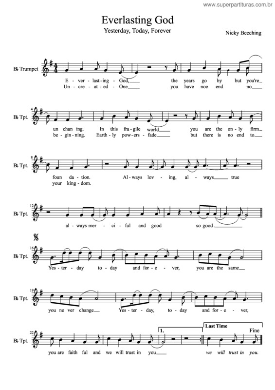 Partitura da música Everlasting God v.4