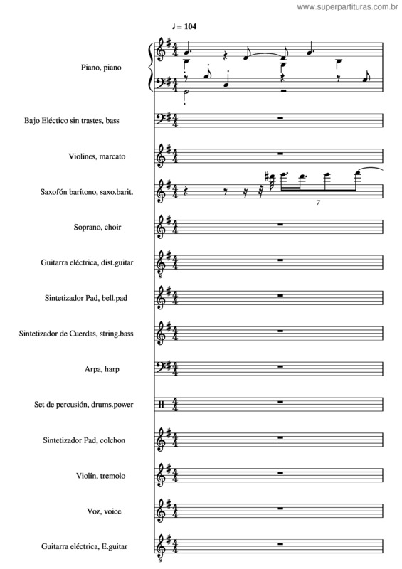 Partitura da música Evidencias v.11