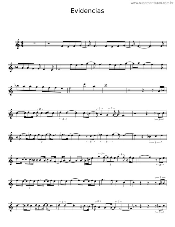 Partitura da música Evidencias v.25