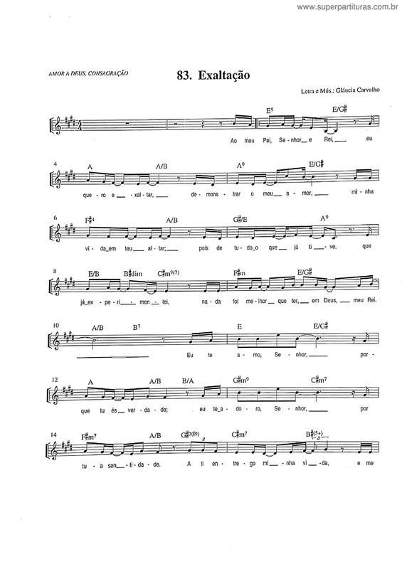 Partitura da música Exaltação v.4