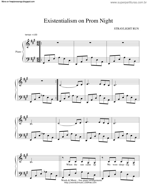 Partitura da música Existentialism On Prom Night