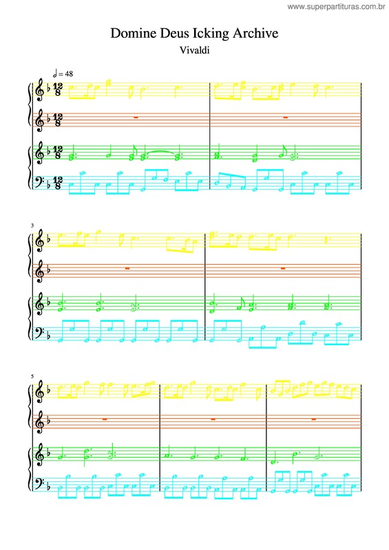 Partitura da música F Major Hard Vivaldi Domine Deus Icking Archive v.2