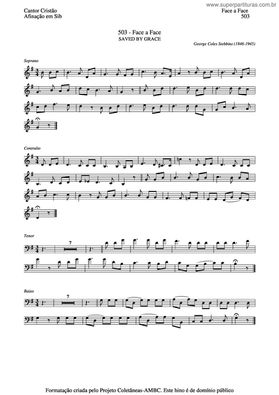 Partitura da música Face A Face v.7