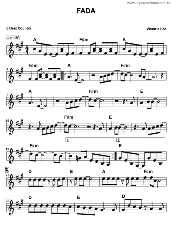 Partitura da música Fada v.3