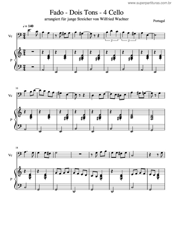 Partitura da música Fado v.4