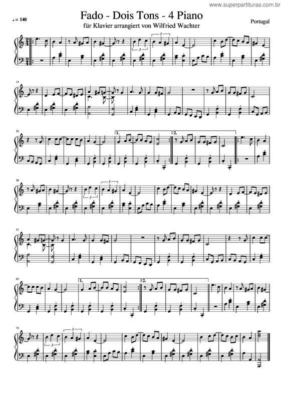 Partitura da música Fado v.5