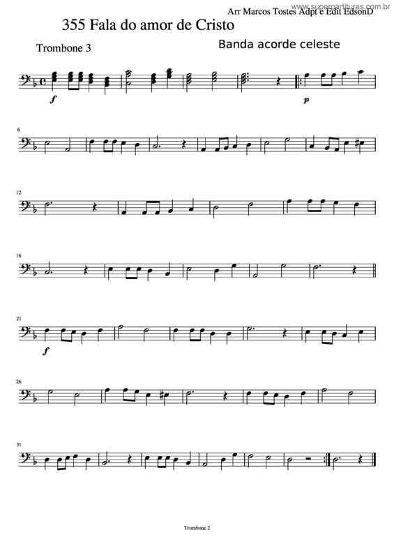 Partitura da música Fala Do Amor De Cristo 2