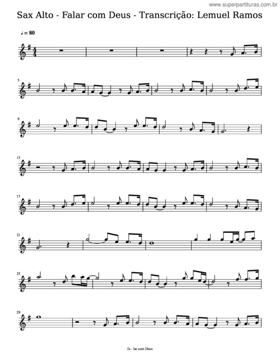 Partitura da música Falar Com Deus v.5