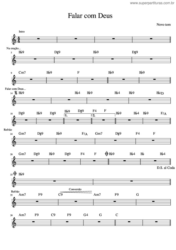 Partitura da música Falar Com Deus v.7