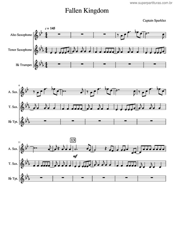 Partitura da música Fallen Kingdom v.2