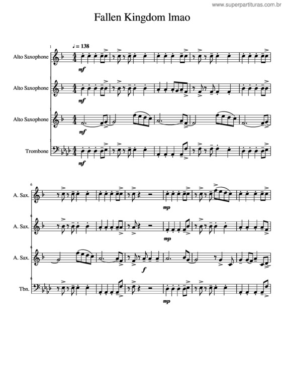 Partitura da música Fallen Kingdom