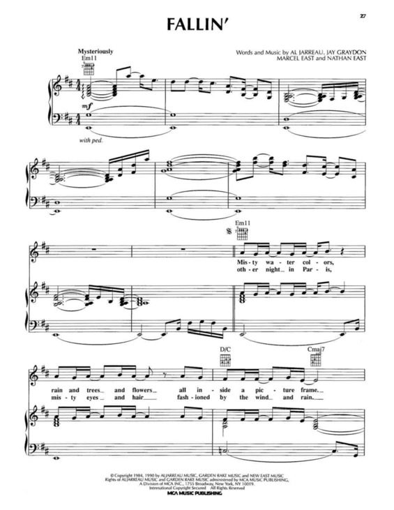 Partitura da música Fallin v.2