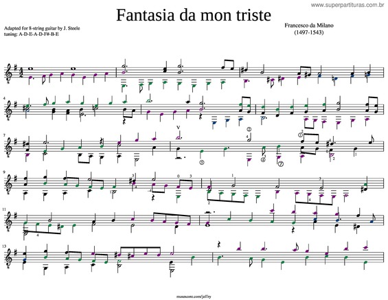 Partitura da música Fantasia Da Mon Triste