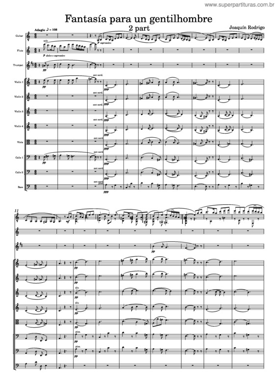 Partitura da música Fantasía Para Un Gentilhombre