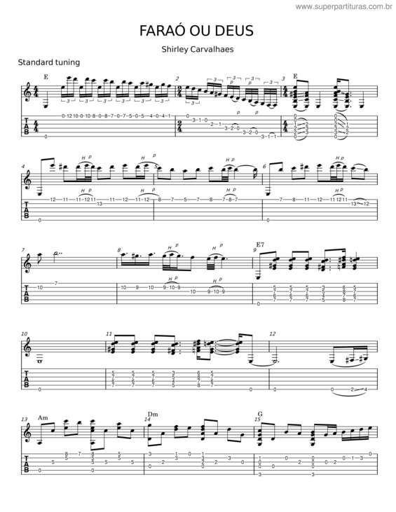 Partitura da música Faraó Ou Deus v.2